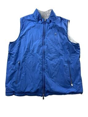 Peter Millar Crown Reversible Vest Mens L Blue Grey Full Zip Golf Outerwear